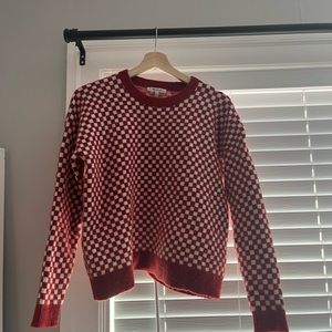 Red checkered madewell sweater